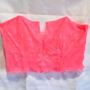 Victoria Secret Bright pink lace Corset. Size Medium